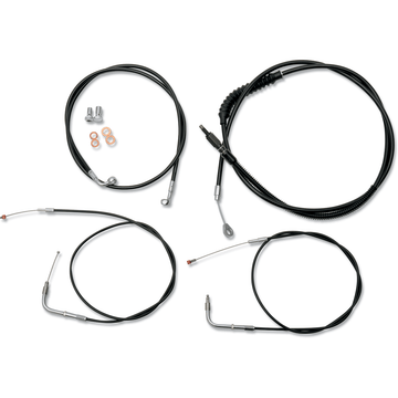 LA CHOPPERS Handlebar Cable/Brake Line Kit 12" 14" Ape Hanger Handlebars Black Vinyl LA8130KT13B