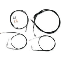 LA CHOPPERS Handlebar Cable/Brake Line Kit 18" 20" Ape Hanger Handlebars Black Vinyl LA8140KT19B