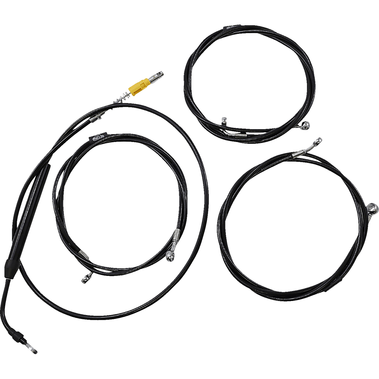 LA CHOPPERS Handlebar Cable/Brake Line Kit Stock Ape Hanger Handlebars Black Vinyl LA8058KT08B