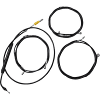 LA CHOPPERS Handlebar Cable/Brake Line Kit Stock Ape Hanger Handlebars Black Vinyl LA8058KT08B