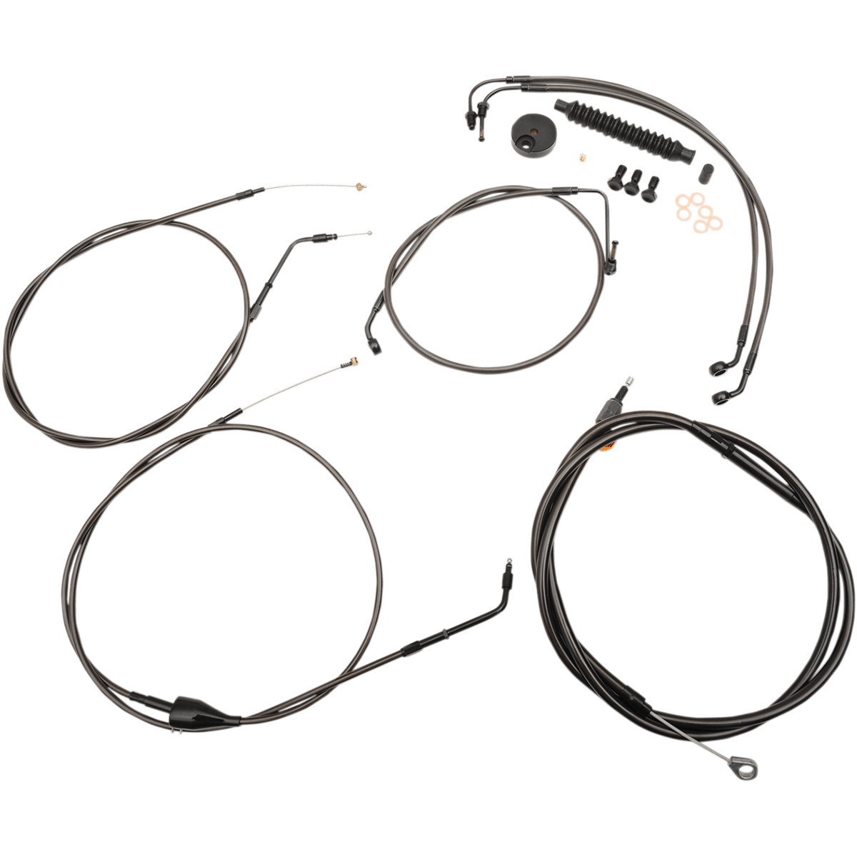 LA CHOPPERS Handlebar Cable/Brake Line Kit 12" 14" Ape Hanger Handlebars Midnight LA8005KT13M