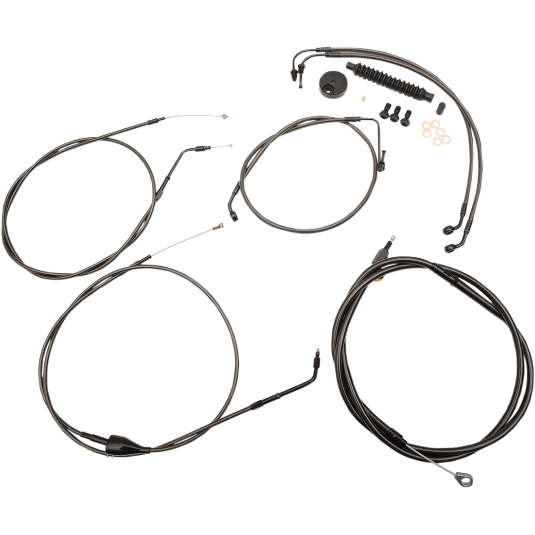 LA CHOPPERS Handlebar Cable/Brake Line Kit 12" 14" Ape Hanger Handlebars Midnight LA8005KT13M