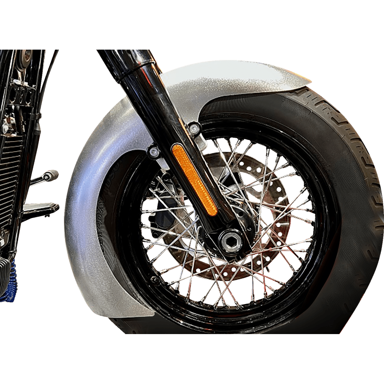 PAUL YAFFE BAGGER NATION Thicky Front Fender OEM With Satin Adaptors M8 Softail® THICKOEMM8STS