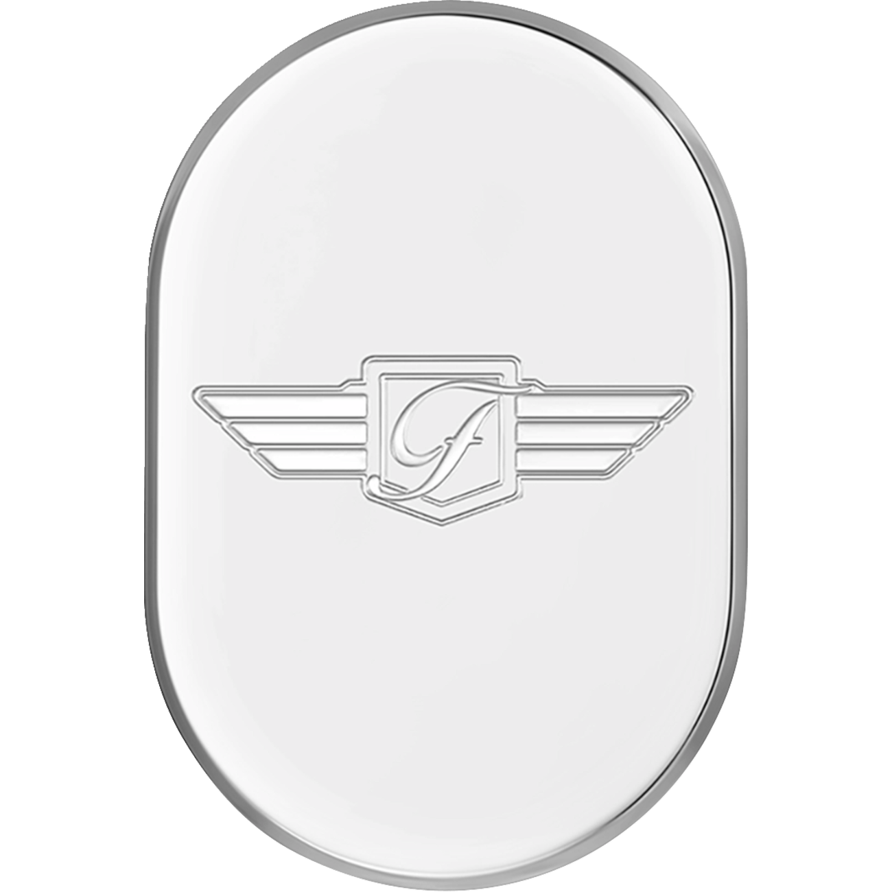 FIGURATI DESIGNS Antenna Cover Left Rear Fender FD Logo Polished Stainless Steel