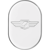 FIGURATI DESIGNS Antenna Cover Left Rear Fender FD Logo Polished Stainless Steel