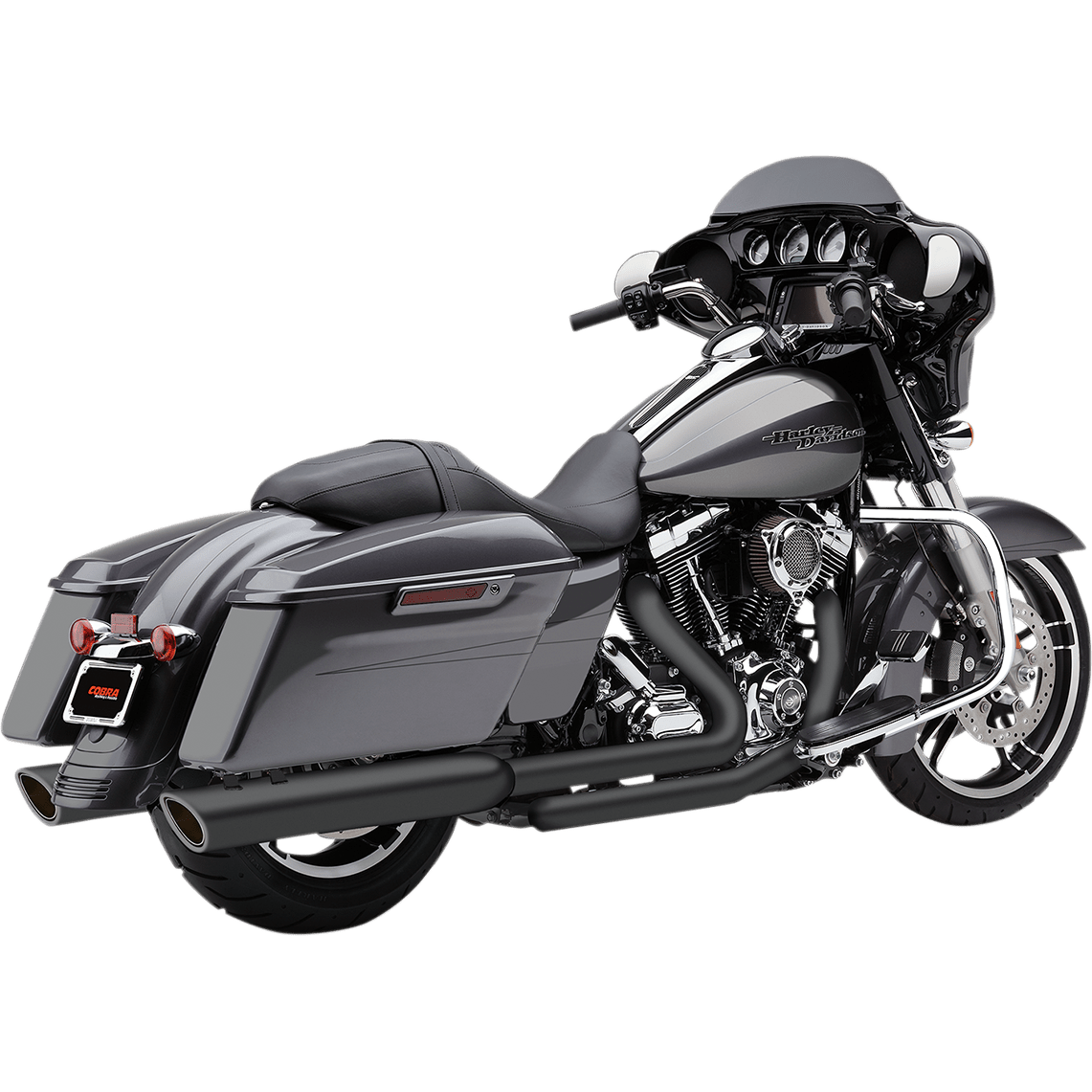 COBRA 909 4" Mufflers Black '95-'16 Bagger 6106RB