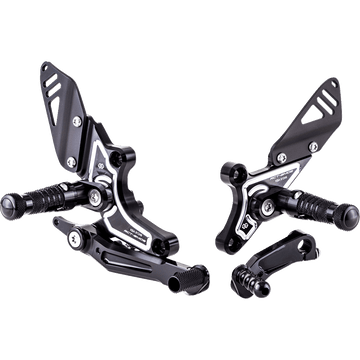 GILLES TOOLING Adjustable Rearset Black/Silver BMW RCT10GTBM08