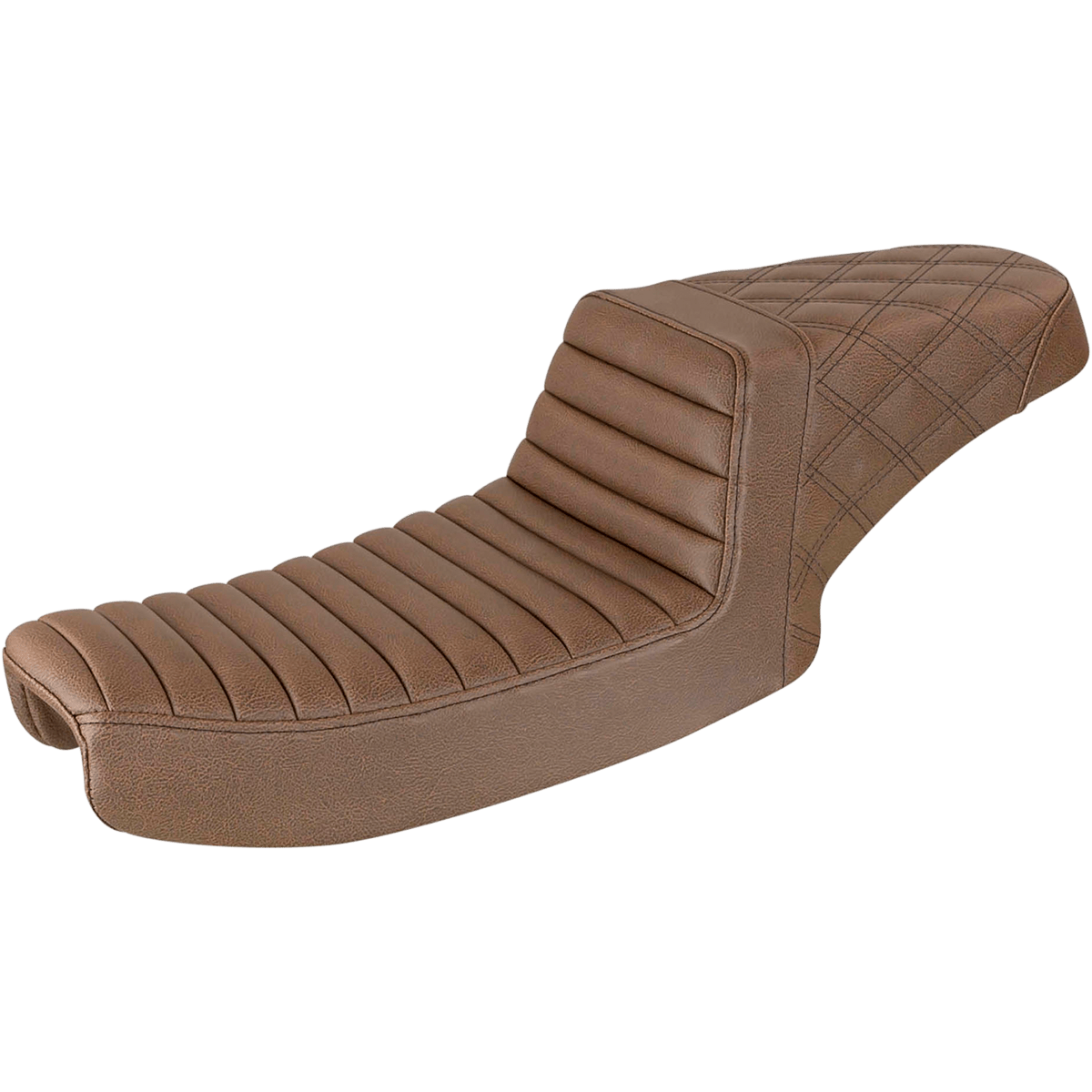 SADDLEMEN Step-Up Seat Front Tuck-n-Roll/Rear Lattice Stitch Brown 89104176BR