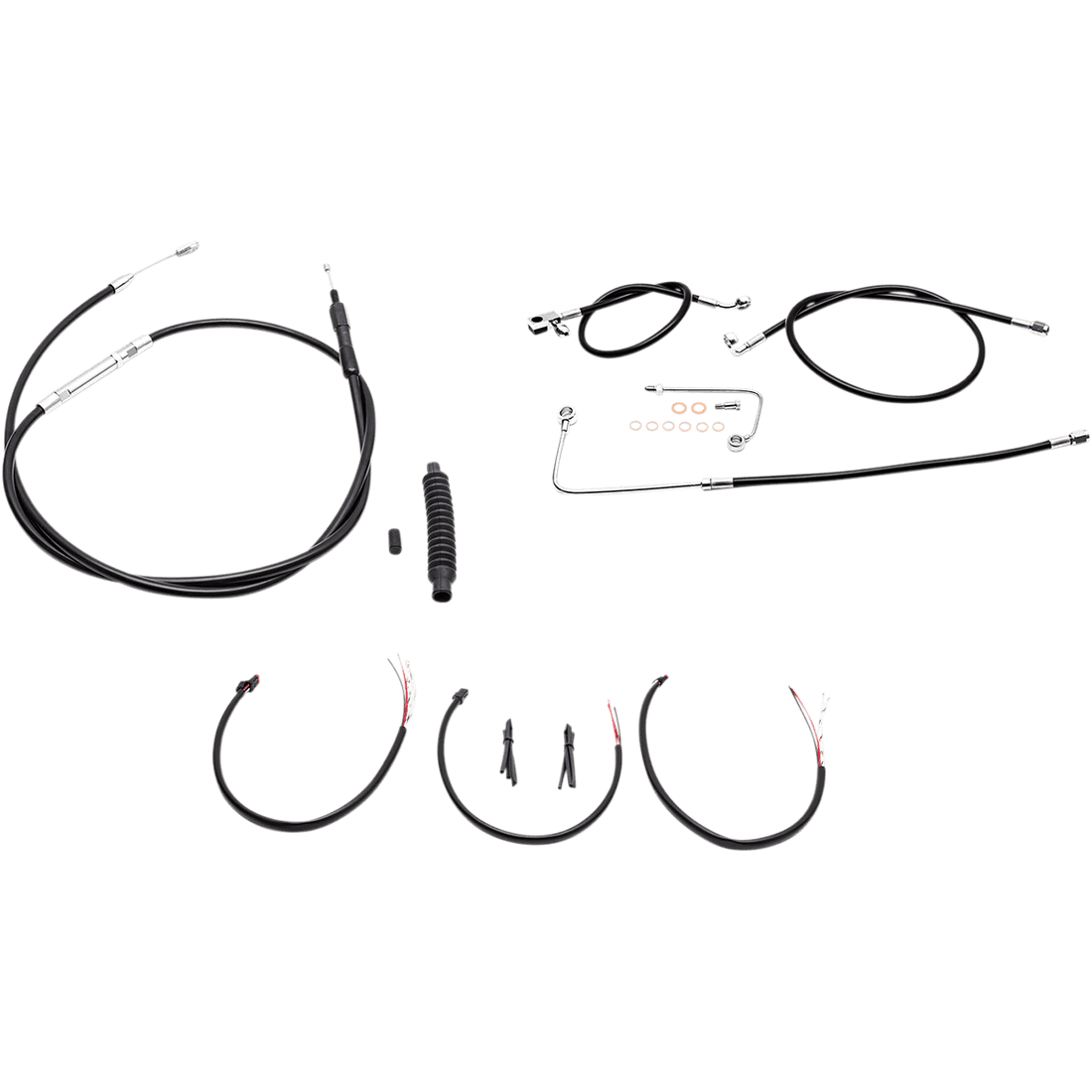 LA CHOPPERS Handlebar Cable/Brake Line Kit Complete Mini Handlebars Black Vinyl LA8151KT2B08B