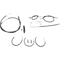 LA CHOPPERS Handlebar Cable/Brake Line Kit Complete Mini Handlebars Black Vinyl LA8151KT2B08B