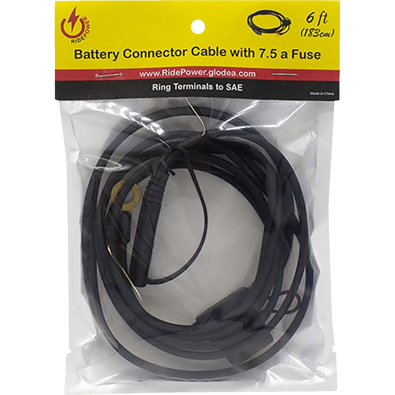 RidePower SAE to Ring Terminal Cable Charger 6'