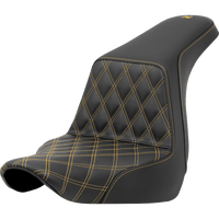 SADDLEMEN Step-Up Seat Front Lattice Stitch Gold Stitch FXLR/FLSB '18-'21 A81829172GOL