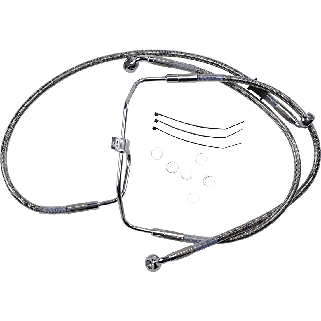 DRAG SPECIALTIES Brake Line +4" Stainless Steel FXDF '08-'17