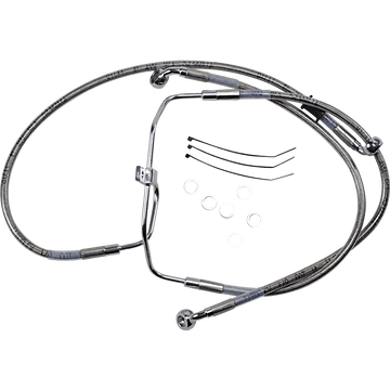 DRAG SPECIALTIES Brake Line +4" Stainless Steel FXDF '08-'17