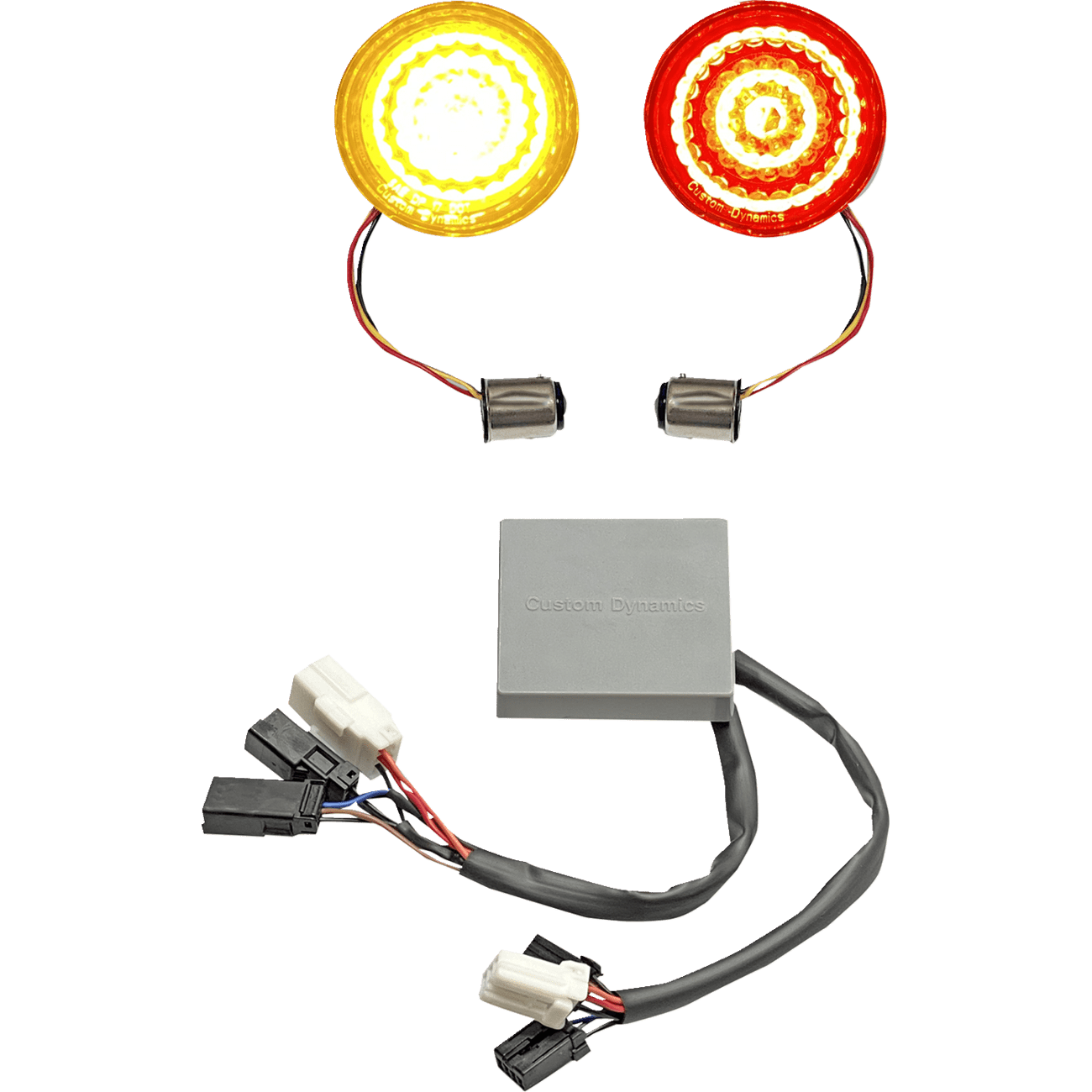 CUSTOM DYNAMICS Solid Amber Turn, Red Run/Brake w/ Brake Strobe for Sportster CDSTSBCMXL