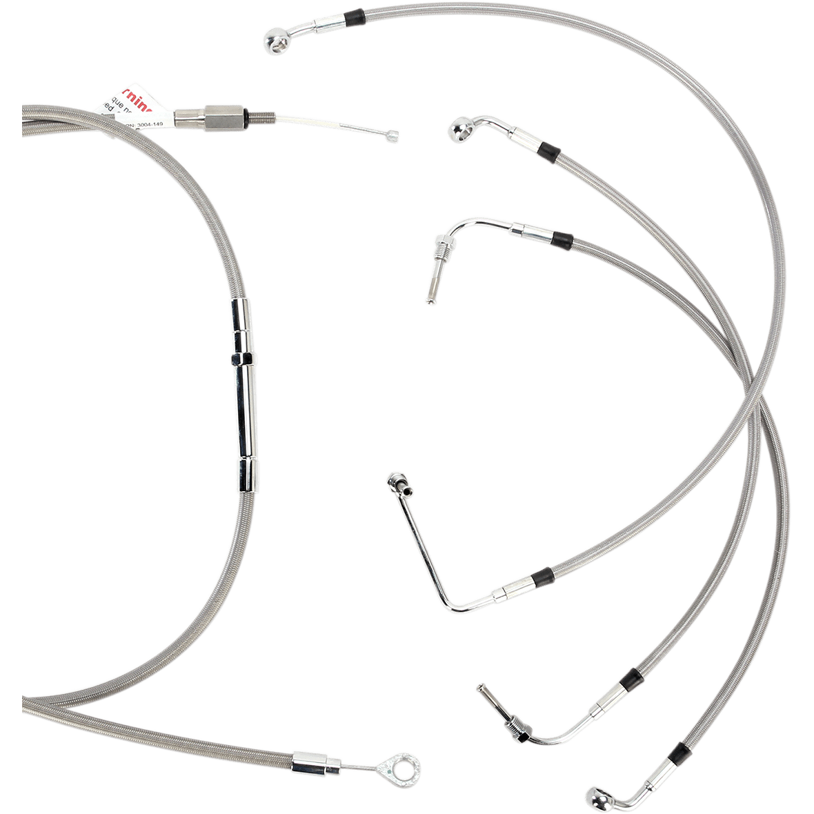 BURLY BRAND Handlebar Cable/Brake Line Kit Complete 13" Ape Hanger Handlebars Stainless Steel