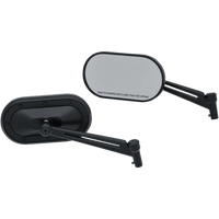 KURYAKYN Mirrors Heavy Industry Custom Side View Oval Satin Black Pair