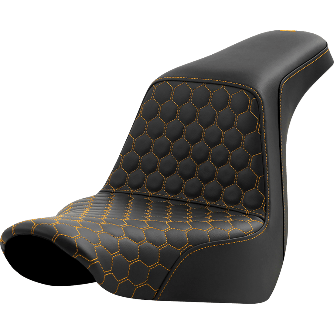 SADDLEMEN Step-Up Seat Honeycomb Gold Stitching FL/FX '18-'24 A81829177GOL