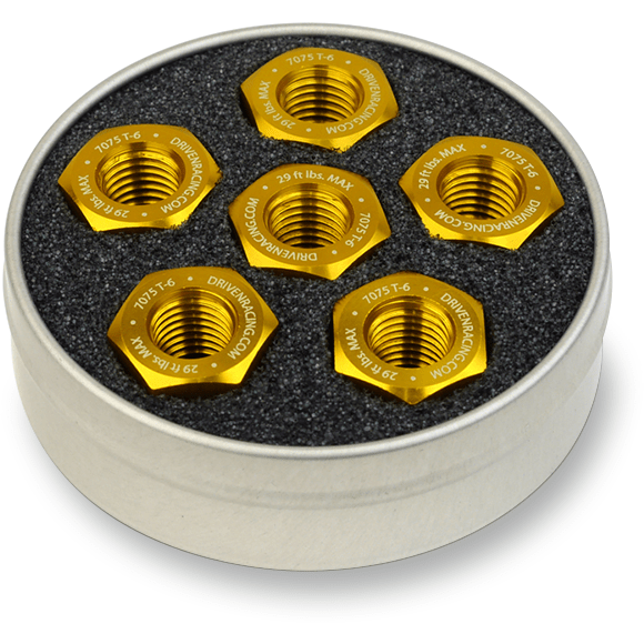 DRIVEN RACING Aluminum Sprocket Nuts Gold M10 x 1.0