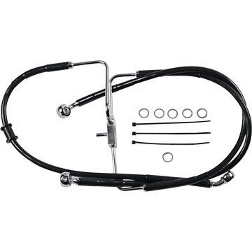 DRAG SPECIALTIES Brake Line +4" Black XL