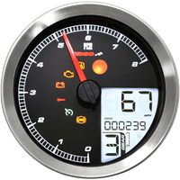 KOSO NORTH AMERICA Multi-Function Speedometer/Tachometer HD-04 Chrome BA051201