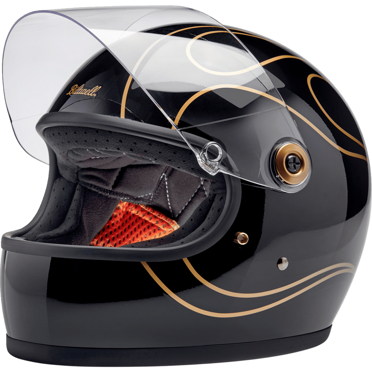 BILTWELL Gringo S Helmet Gloss Black Flames Large 1003567504