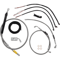 LA CHOPPERS Handlebar Cable/Brake Line Kit Quick Connect Complete 15" 17" Handlebars Stainless LA8155KT216