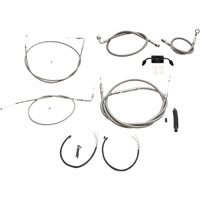 LA CHOPPERS Handlebar Cable/Brake Line Kit Complete 12" 14" Handlebars Stainless LA8321KT213