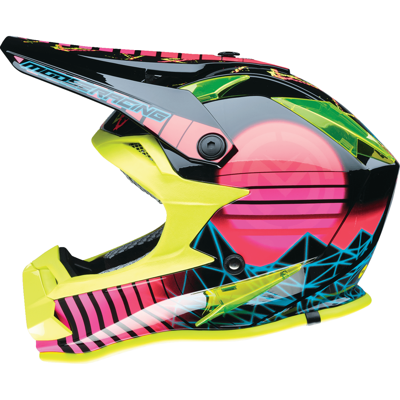 MOOSE RACING Youth F.I. Helmet Vaporwave MIPS® Black/Pink/Yellow Small 01111614