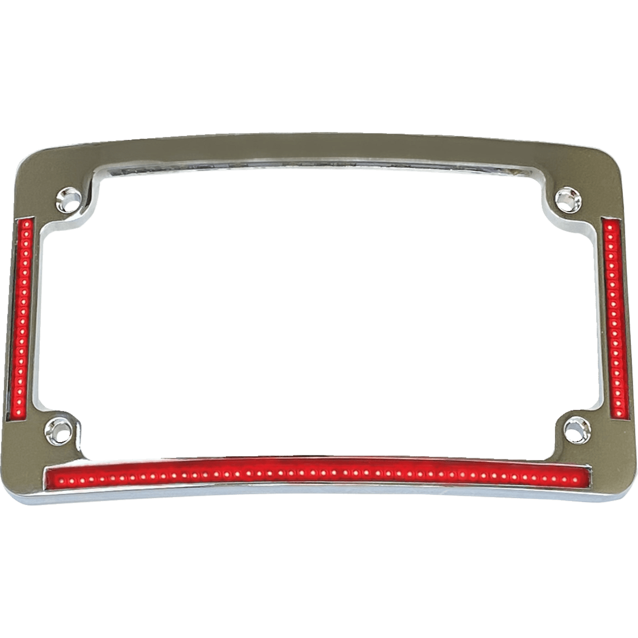 CUSTOM DYNAMICS License Plate Frame Red/White LED Chrome TF08C