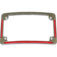 CUSTOM DYNAMICS License Plate Frame Red/White LED Chrome TF08C