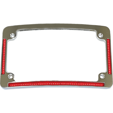 CUSTOM DYNAMICS License Plate Frame Red/White LED Chrome TF08C