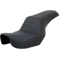 SADDLEMEN Step-Up Seat Honeycomb Blue Stitching Dyna '06-'17 A80604177BLU