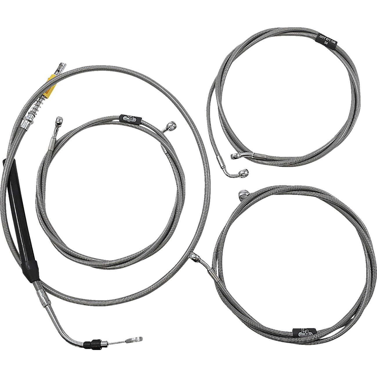 LA CHOPPERS Handlebar Cable/Brake Line Kit Stock Ape Hanger Handlebars Stainless Steel LA8058KT08