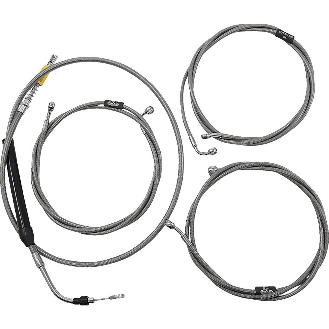 LA CHOPPERS Handlebar Cable/Brake Line Kit Stock Ape Hanger Handlebars Stainless Steel LA8058KT08