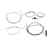 LA CHOPPERS Handlebar Cable/Brake Line Kit 15" 17" Ape Hanger Handlebars Stainless Steel LA8211KT16