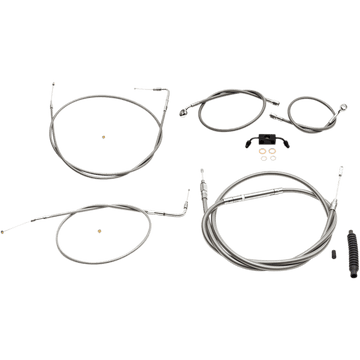 LA CHOPPERS Handlebar Cable/Brake Line Kit 15" 17" Ape Hanger Handlebars Stainless Steel LA8211KT16