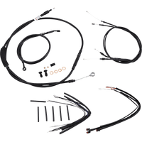 BURLY BRAND Cable Kit Jail Bar 14" Handlebars Black Vinyl B301151