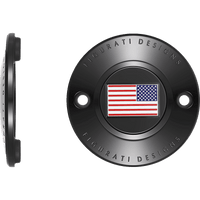 FIGURATI DESIGNS Timing Cover 2 Hole American Flag Black FD21RTC2HBLK