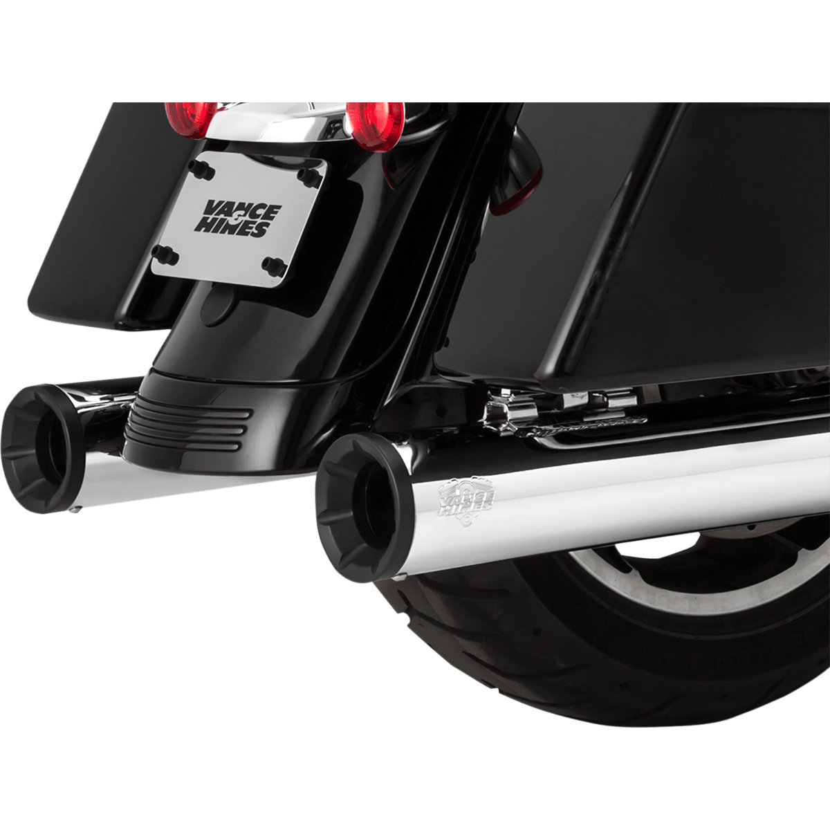 VANCE & HINES Eliminator 400 Slip-On Mufflers Chrome with Black End Caps 16708