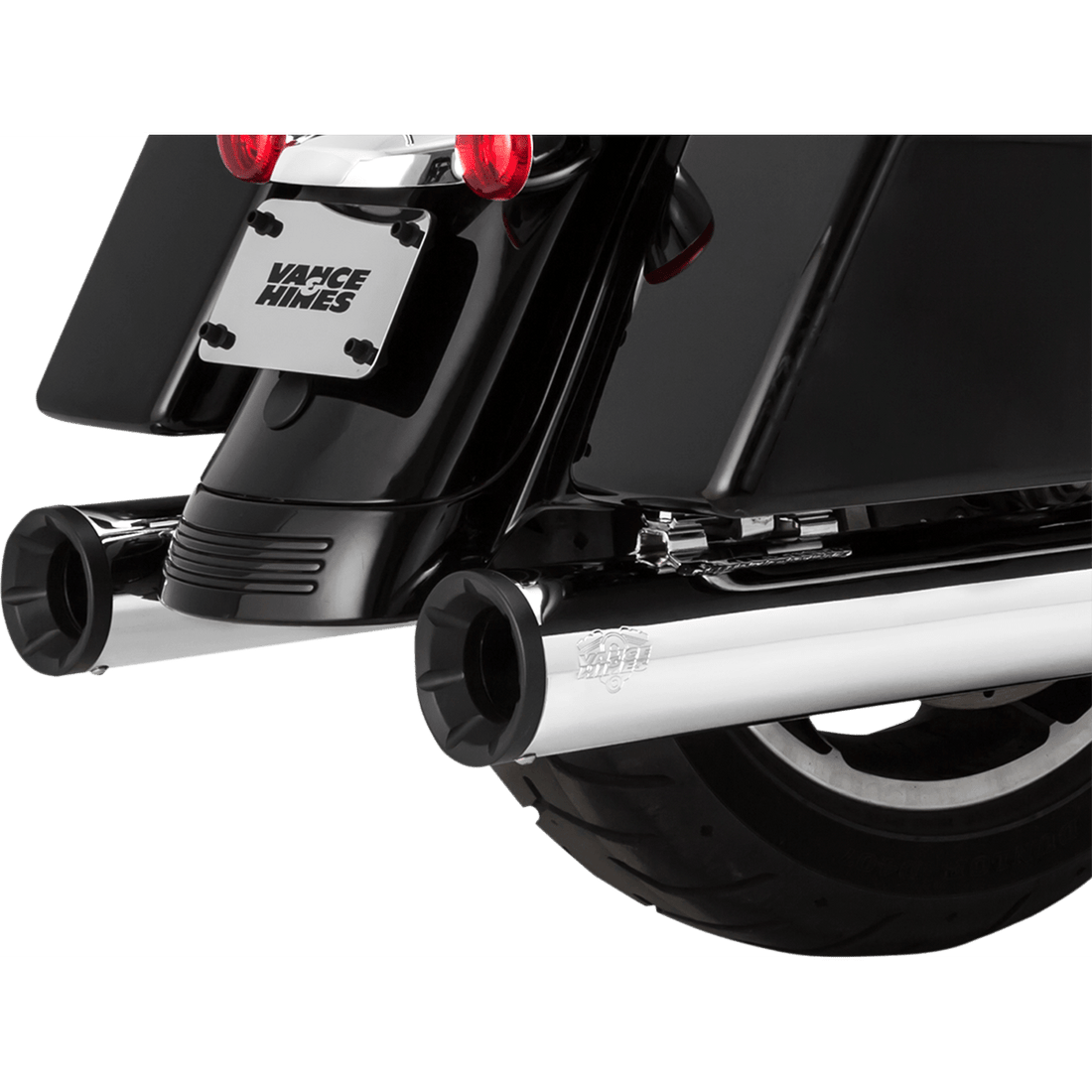 VANCE & HINES Eliminator 400 Slip-On Mufflers Chrome with Black End Caps 16708