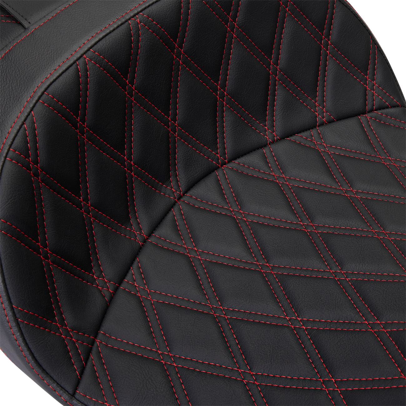 DRAG SPECIALTIES Freedom Seat Vinyl Double Diamond Red Stitch FLH '09-'23