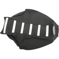 SDG 6-Ribbed Seat Cover White Ribs/Black Top/Black Sides