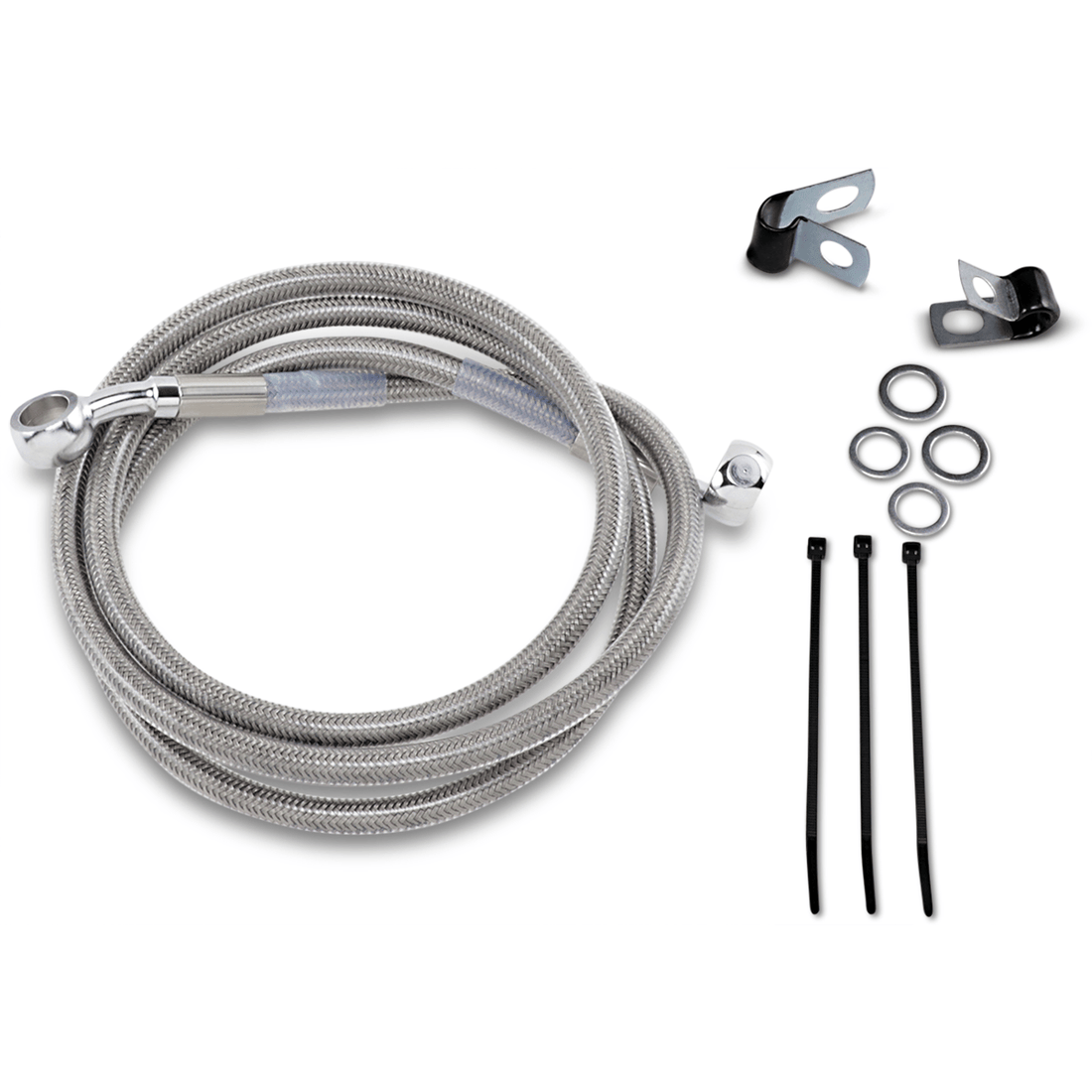 DRAG SPECIALTIES Brake Line Front +4" Stainless Steel