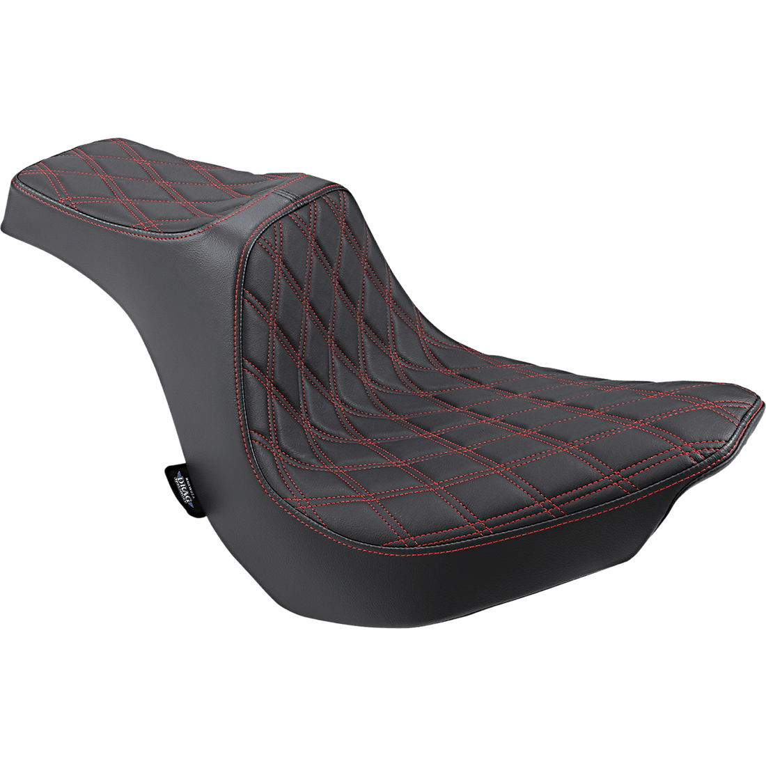 DRAG SPECIALTIES Predator III Seat Double Diamond Red Stitching FLFB/S '18-'22