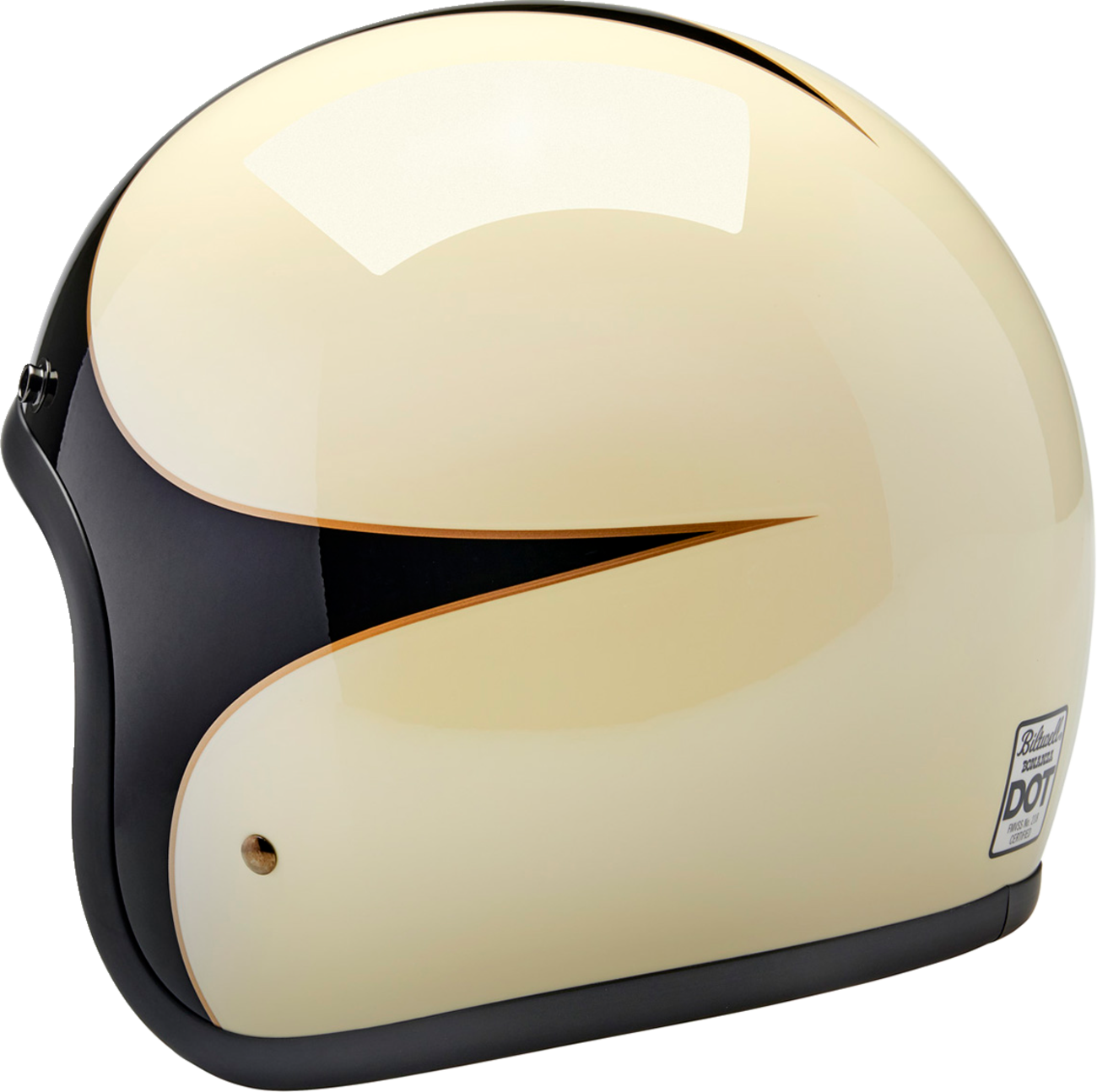 BILTWELL Bonanza Helmet Gloss Vintage White/Black Scallop XS 1001559201