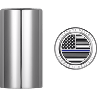 FIGURATI DESIGNS Docking Hardware Covers American Flag Blue Line Long Stainless Steel FD70DC2545SS