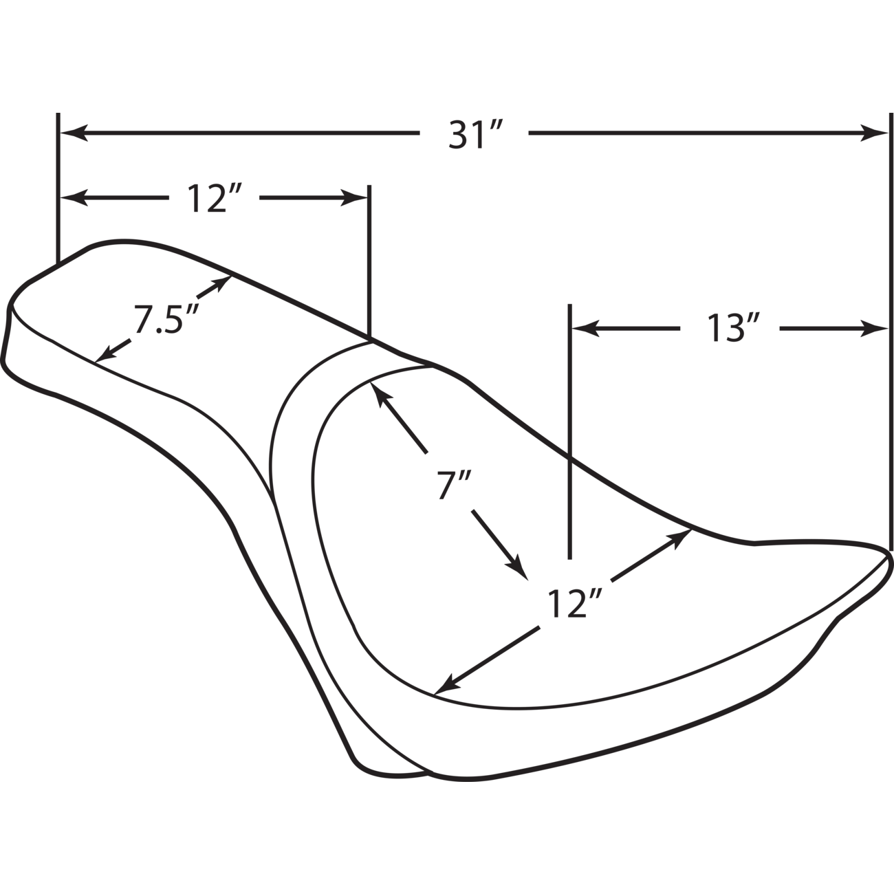 DRAG SPECIALTIES Predator 2-Up Seat Smooth FXS/FLS '11-'17