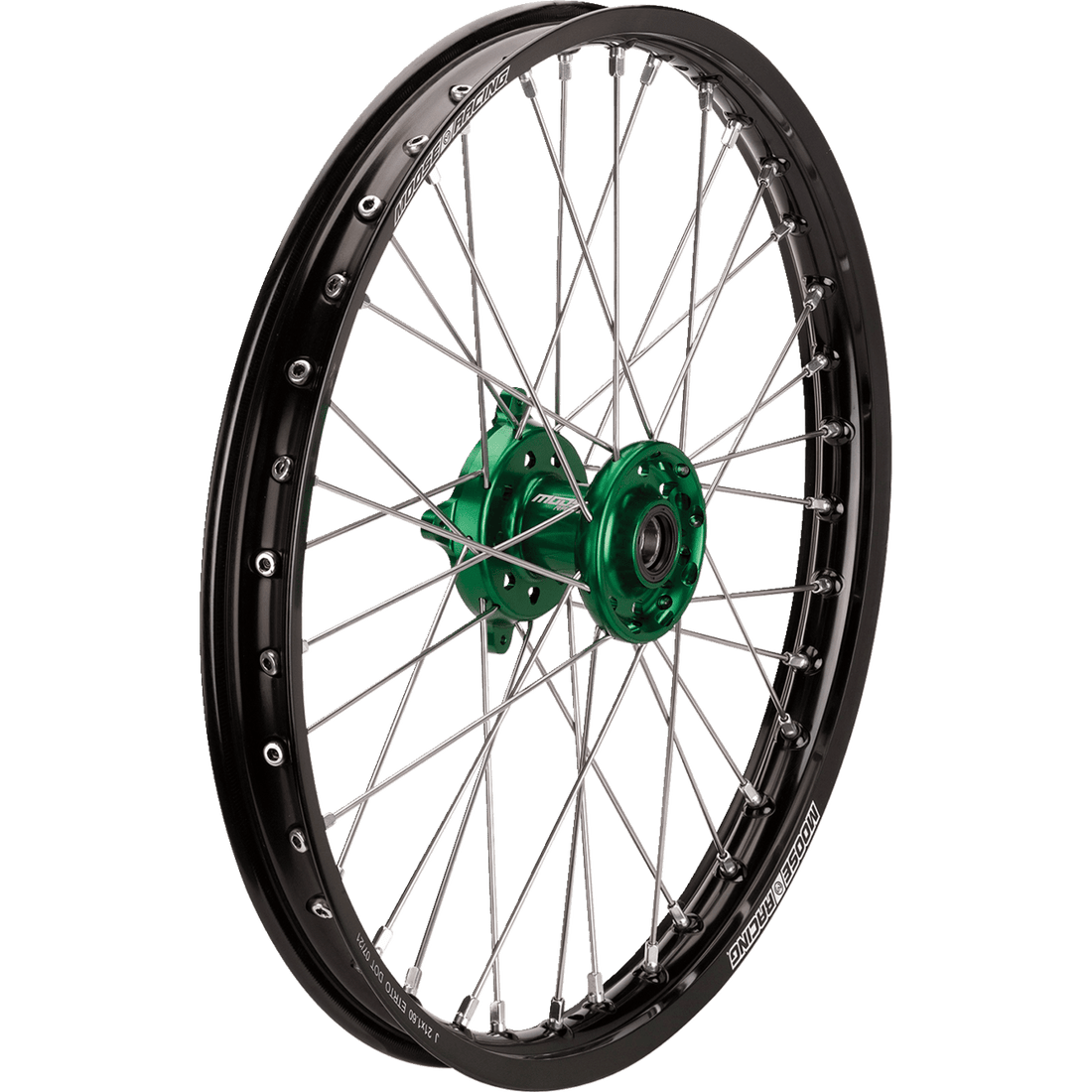 MOOSE RACING Wheel Assembly SX-1 Complete Front Black Wheel/Green Hub 21x1.6 Kawasaki KFN16021BKGN