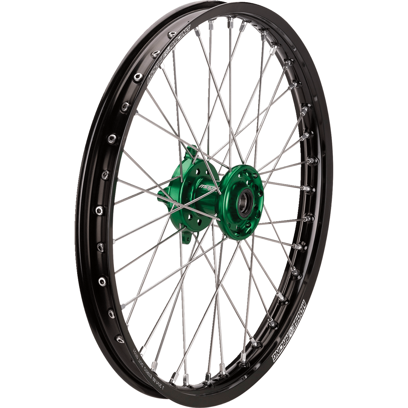 MOOSE RACING Wheel Assembly SX-1 Complete Front Black Wheel/Green Hub 21x1.6 Kawasaki KFN16021BKGN